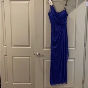 Royal Blue One Shoulder Junior Size 12 Prom Dress
